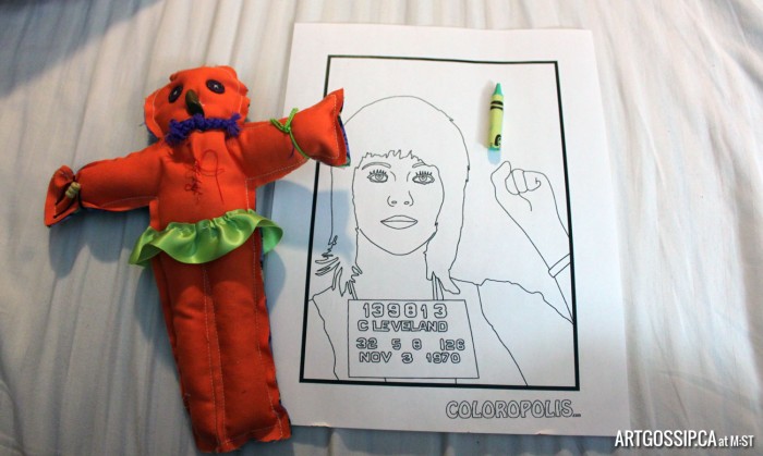 My poppet and colouring sheet.