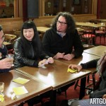 Festival artists watching setup